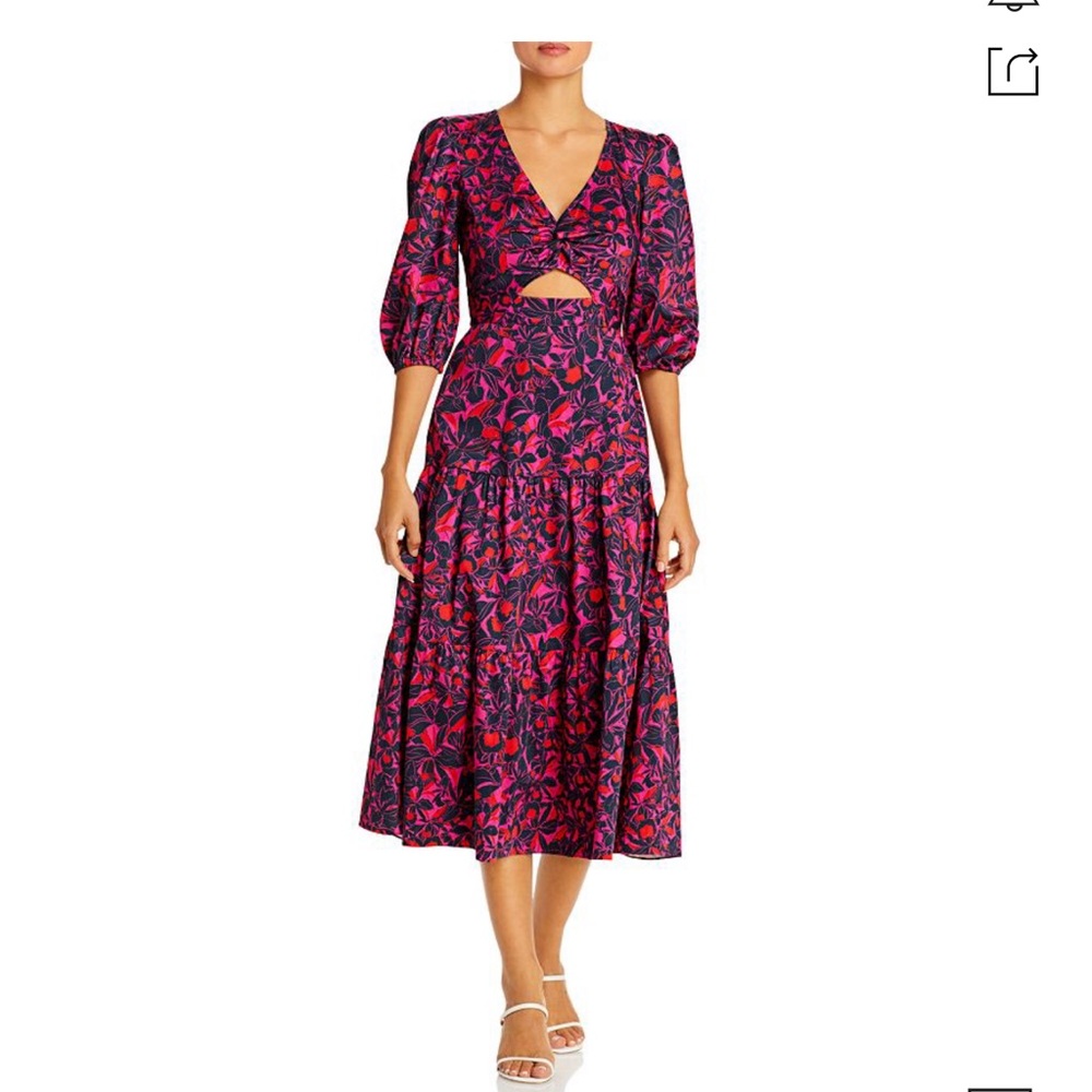 PARKER
Lillie Printed Cutout Dress In Wild Orchid